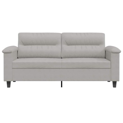 Sofa 2-osobowa, jasnoszary, 140 cm, tapicerowana mikrofibrą
