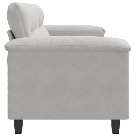 Sofa 2-osobowa, jasnoszary, 140 cm, tapicerowana mikrofibrą