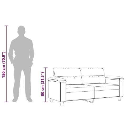 Sofa 2-osobowa, jasnoszary, 140 cm, tapicerowana mikrofibrą