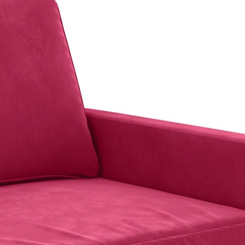 Sofa 3-osobowa, winna czerwień, 180 cm, obita aksamitem