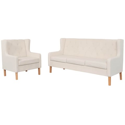 Zestaw wypoczynkowy sofa i fotel, kremowe