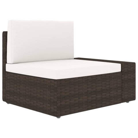 Sofa modułowa 3-osobowa, rattan PE, brązowa