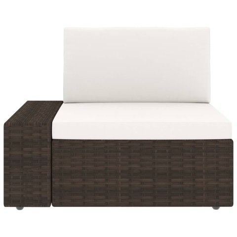 Sofa modułowa 3-osobowa, rattan PE, brązowa