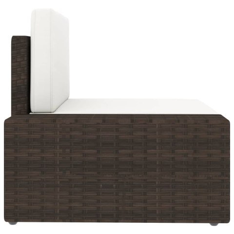 Sofa modułowa 3-osobowa, rattan PE, brązowa