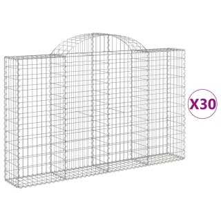 Kosze gabionowe, 30 szt, 200x30x120/140cm, galwanizowane żelazo