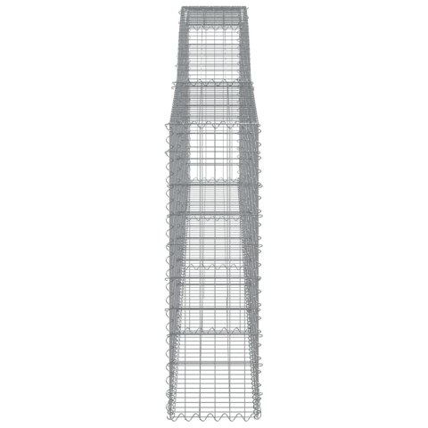 Kosze gabionowe, 3 szt, 400x30x100/120 cm, galwanizowane żelazo