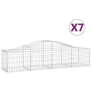 Kosze gabionowe, 7 szt, 200x50x40/60 cm, galwanizowane żelazo