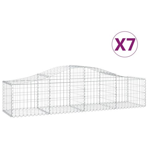 Kosze gabionowe, 7 szt, 200x50x40/60 cm, galwanizowane żelazo