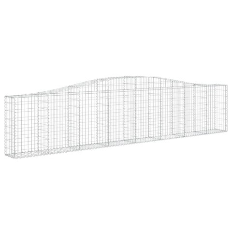 Kosze gabionowe, 7 szt, 400x30x80/100 cm, galwanizowane żelazo