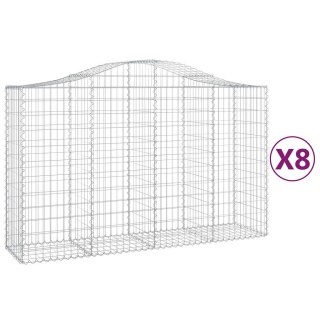 Kosze gabionowe, 8 szt, 200x50x120/140 cm, galwanizowane żelazo
