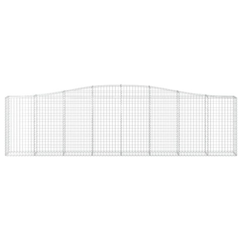 Kosze gabionowe, 8 szt, 400x30x100/120 cm, galwanizowane żelazo
