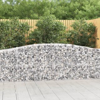 Kosze gabionowe, 8 szt, 400x50x80/100 cm, galwanizowane żelazo