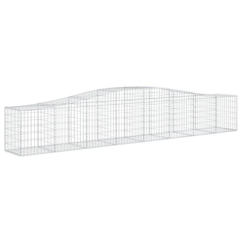 Kosze gabionowe, 9 szt, 400x50x60/80 cm, galwanizowane żelazo