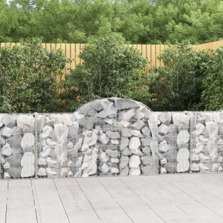 Kosze gabionowe, 14 szt, 200x30x80/100 cm, galwanizowane żelazo