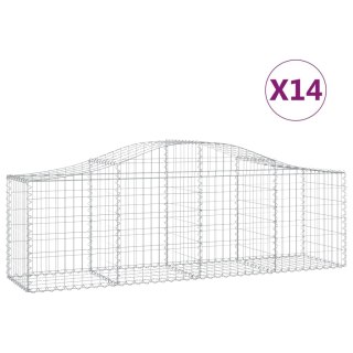 Kosze gabionowe, 14 szt, 200x50x60/80 cm, galwanizowane żelazo