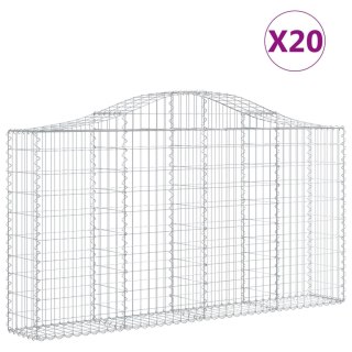 Kosze gabionowe, 20 szt, 200x30x100/120cm, galwanizowane żelazo