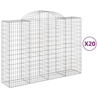 Kosze gabionowe, 20 szt, 200x50x140/160cm, galwanizowane żelazo