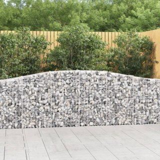 Kosze gabionowe, 25 szt, 400x30x80/100 cm, galwanizowane żelazo