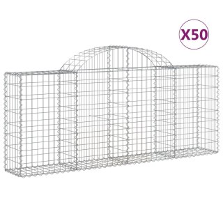 Kosze gabionowe, 50 szt, 200x30x80/100 cm, galwanizowane żelazo