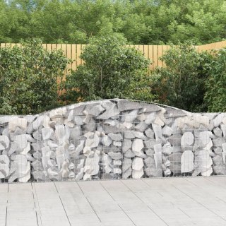 Kosze gabionowe, 7 szt, 400x30x100/120 cm, galwanizowane żelazo