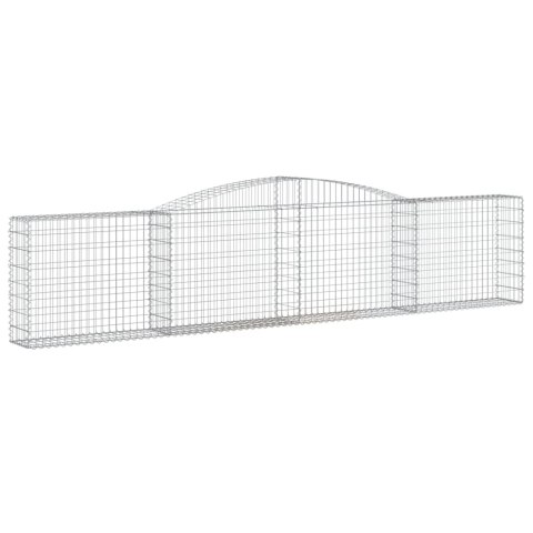 Kosze gabionowe, 8 szt, 400x30x80/100 cm, galwanizowane żelazo