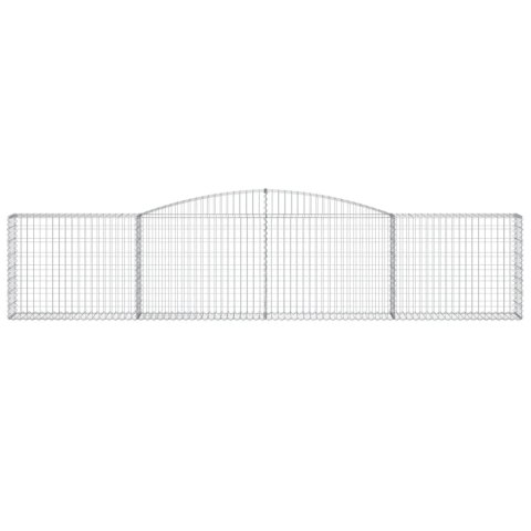 Kosze gabionowe, 8 szt, 400x30x80/100 cm, galwanizowane żelazo