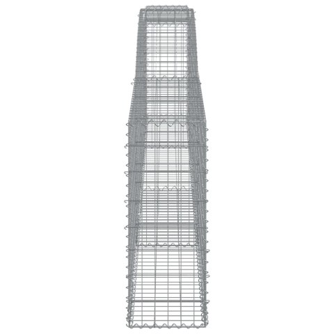 Kosze gabionowe, 8 szt, 400x30x80/100 cm, galwanizowane żelazo