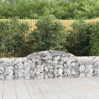 Kosze gabionowe, 9 szt., 300x30x60/80 cm, galwanizowane żelazo