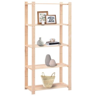 VidaXL Regały z 5 półkami, 5 szt., 80x38x170 cm, sosna, 250 kg