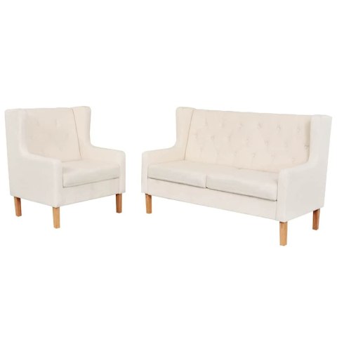 Zestaw wypoczynkowy - sofa i fotel, kremowe