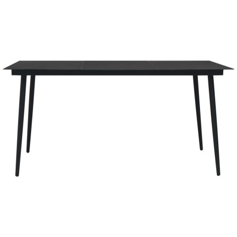 9-cz. zestaw mebli ogrodowych, rattan PVC, czarny
