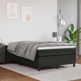VidaXL Łóżko kontynentalne z materacem, czarne, ekoskóra 120x200 cm