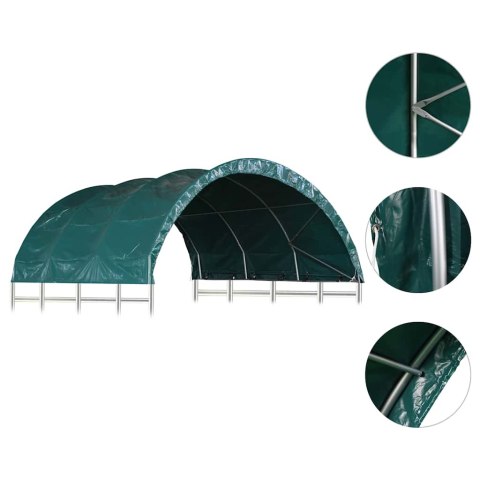 Namiot dla bydła, PVC, 3,7 x 3,7 m, zielony