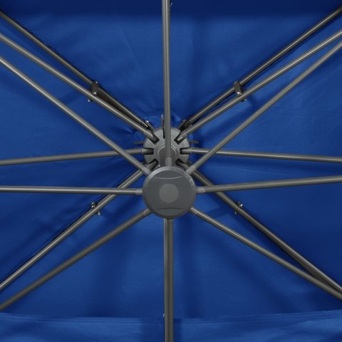 Parasol wiszący z podwójną czaszą, 400x300 cm, niebieski