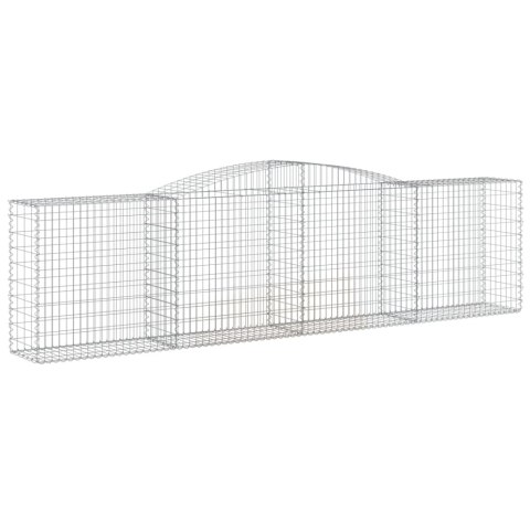 Kosze gabionowe, 4 szt, 400x50x100/120 cm, galwanizowane żelazo