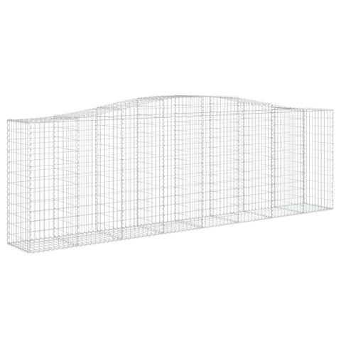 Kosze gabionowe, 4 szt, 400x50x120/140 cm, galwanizowane żelazo