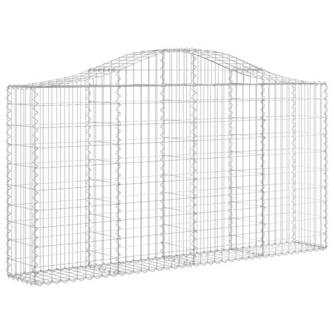Kosze gabionowe, 6 szt, 200x30x100/120 cm, galwanizowane żelazo