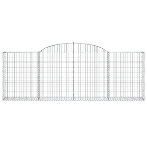 Kosze gabionowe, 7 szt, 300x30x100/120 cm, galwanizowane żelazo