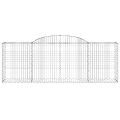 Kosze gabionowe, 7 szt, 300x50x100/120 cm, galwanizowane żelazo