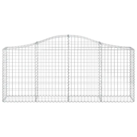 Kosze gabionowe, 8 szt, 200x30x80/100 cm, galwanizowane żelazo