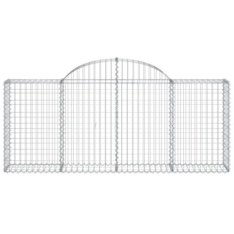 Kosze gabionowe, 9 szt, 200x30x80/100 cm, galwanizowane żelazo