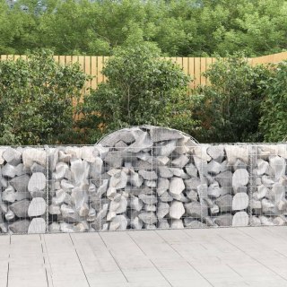 Kosze gabionowe, 9 szt, 200x50x80/100 cm, galwanizowane żelazo