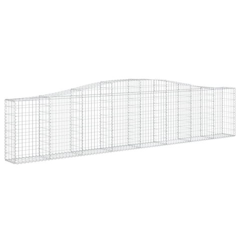 Kosze gabionowe, 9 szt, 400x30x80/100 cm, galwanizowane żelazo