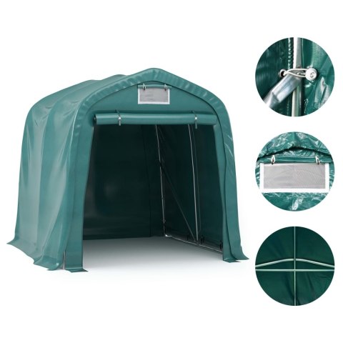 Namiot garażowy z PVC, 2,4 x 2,4 m, zielony