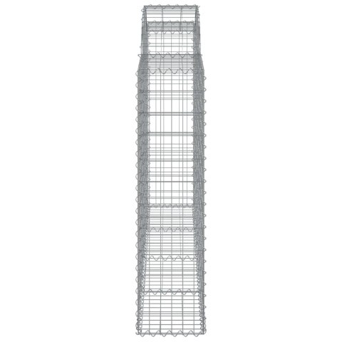 Kosze gabionowe, 10 szt, 200x30x120/140cm, galwanizowane żelazo