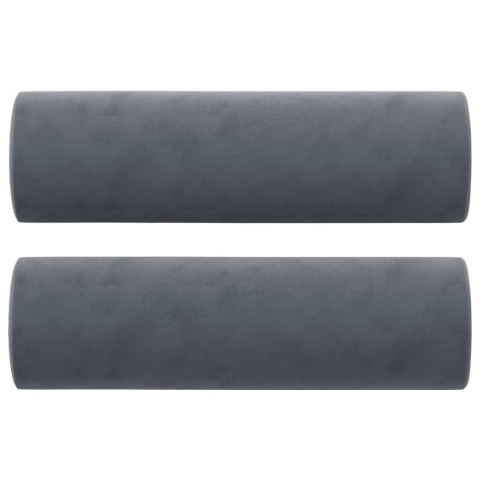 3-osobowa sofa z poduszkami, ciemnoszara, 180 cm, aksamit