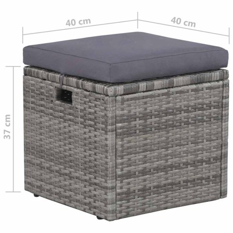 6-cz. zestaw wypoczynkowy do ogrodu, poduszki, rattan PE, szary