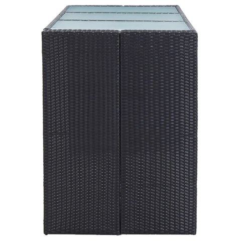 7-cz. zestaw barowy do ogrodu z poduszkami, rattan PE, czarny