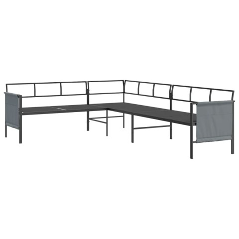 Ogrodowa sofa narożna, antracytowa, stal i textilene