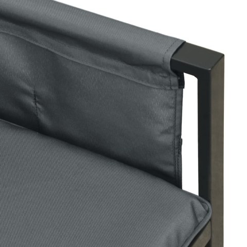 Ogrodowa sofa narożna, antracytowa, stal i textilene